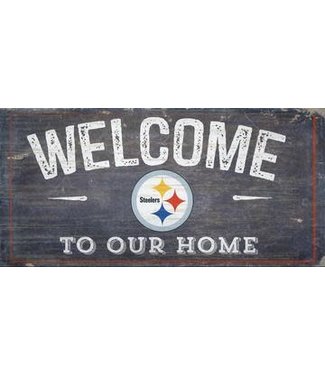 PITTSBURGH STEELERS WELCOME DISTRESSED 6x12