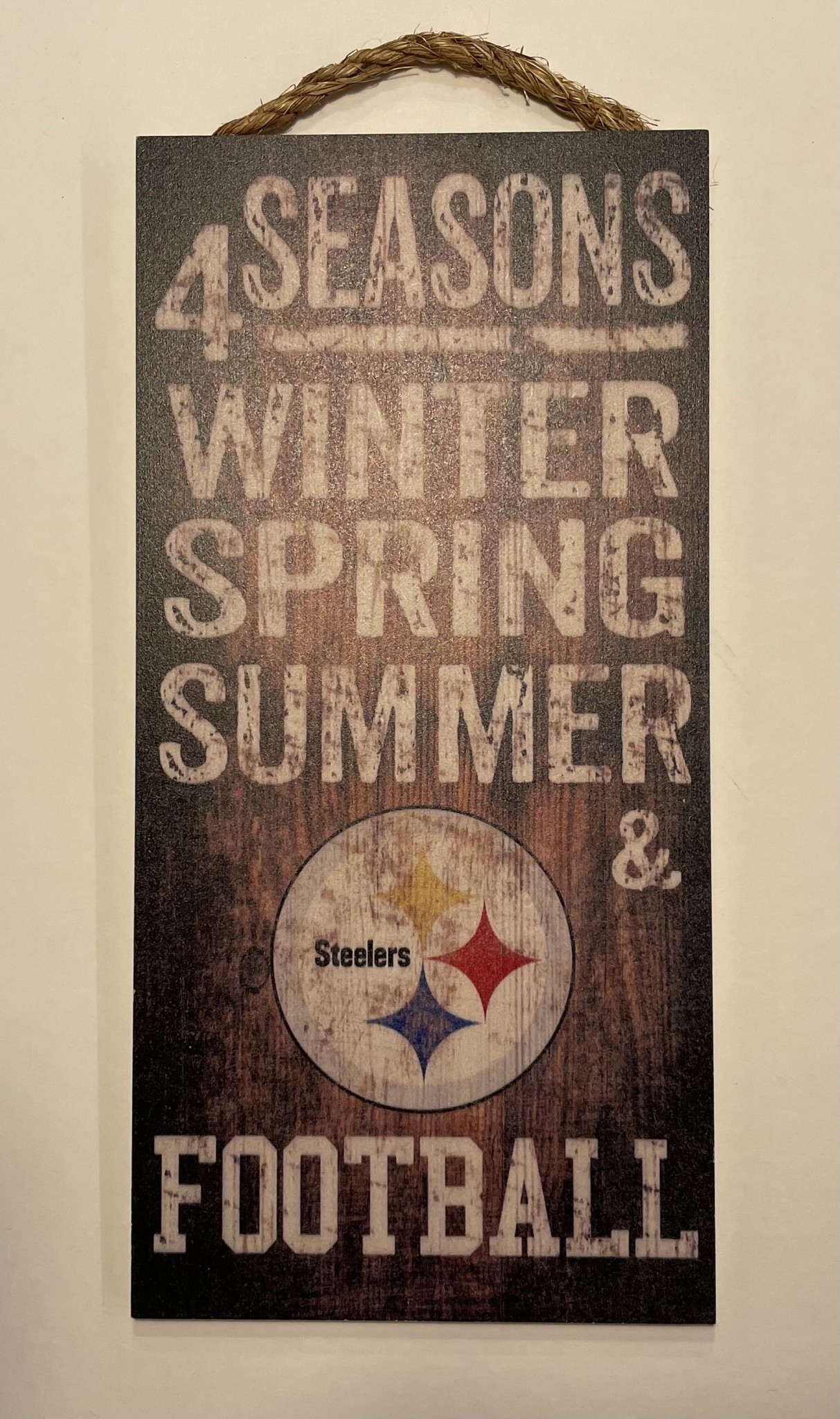 Pittsburgh Steelers NFL Wooden Bottle Cap Opener Sign