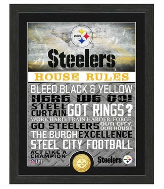 Pittsburg Steelers House Rules Bronze Coin Photo Mint Picture