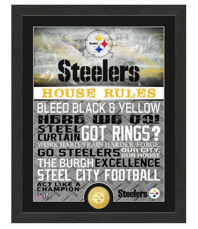 Pittsburg Steelers House Rules Bronze Coin Photo Mint Picture