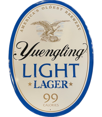 Yuengling Light Lager Oval Metal Tin Sign