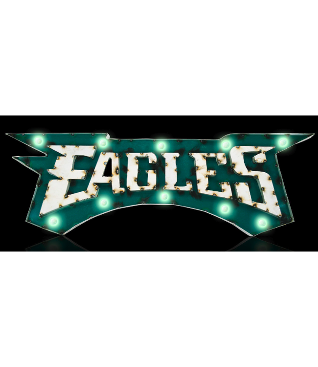 Imperial USA Philadelphia Eagles Lighted Recycled Metal Sign