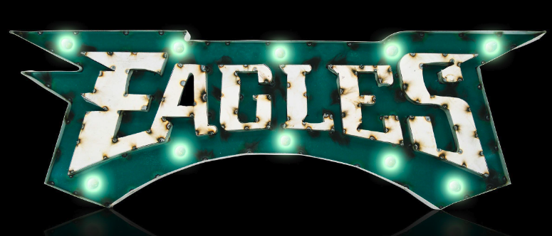 Philadelphia Eagles Lighted Recycled Metal Sign