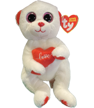 TY Desi White Bear with Heart Teddy  Beanie Bellies Plush Stuffed Animal