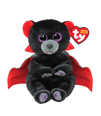 TY TY Bearla Black Bear with Vampire Cape Belly Plush Stuffed Animal
