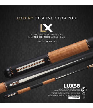 Lucasi LUX58 Lucasi January 2022 Cue of the Month with 11.75mm Uni-loc Zero Flex Slim Shaft
