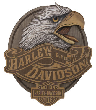 HARLEY DAVIDSON H-D Carved wooden Eagle Pub Sign