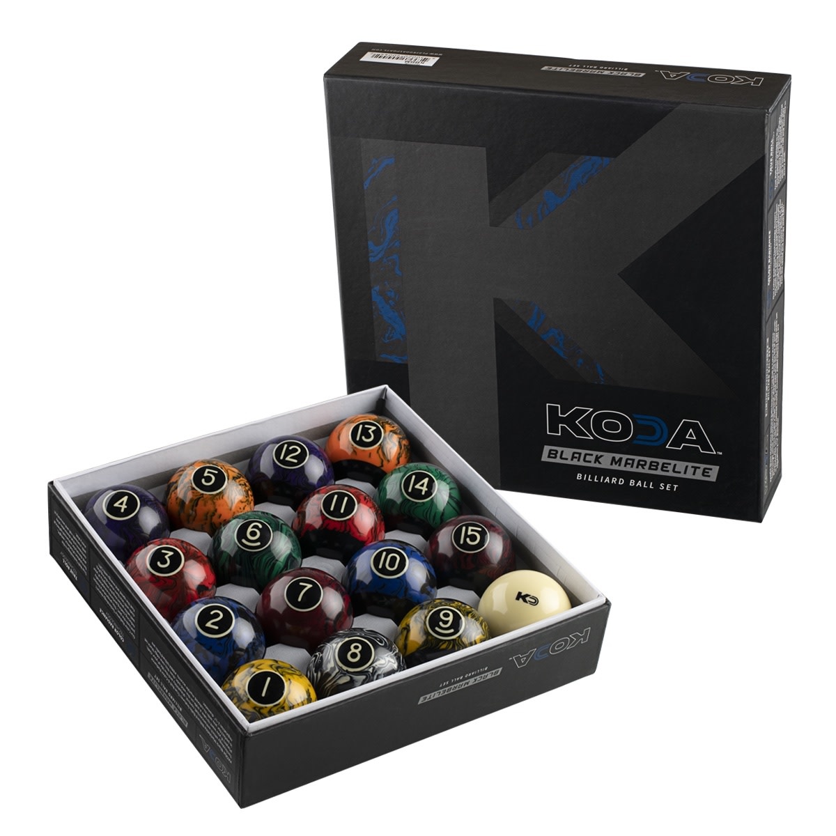 KODA Black MarbleLite BILLIARD BALL SET - RR Games