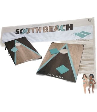 South Beach South Beach Luxe Lagoon Collection 24" x 36" Cornhole Board with Cornhole Bags