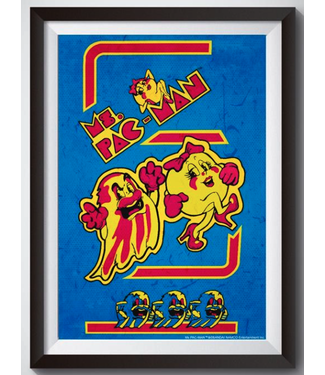 NAMCO Ms. Pac Man Poster in Frame 24" x 36"