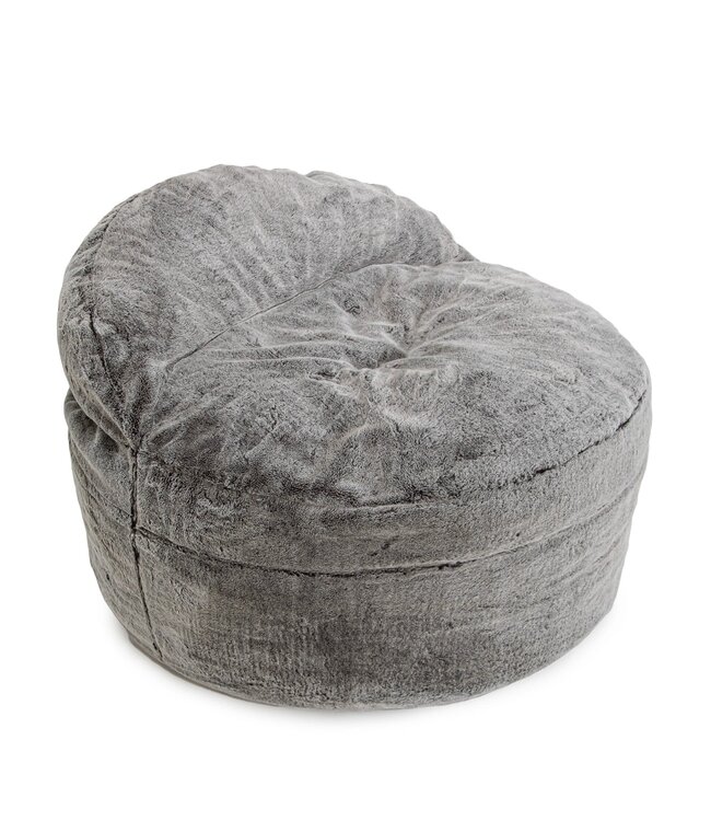 Cordaroy&s Convertible Faux Fur Full Size Bean Bag Chair, Grey, Gray