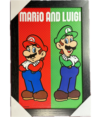 Mario & Luigi Arcade Black Framed Picture 13 x 19
