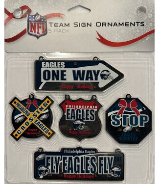 5 Piece Metal Sign Ornament- Philadelphia Eagles