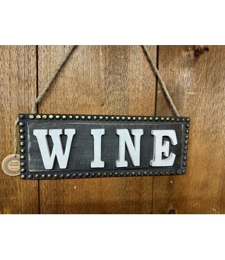 Wine Hanging Wooden Sign 16 x 6