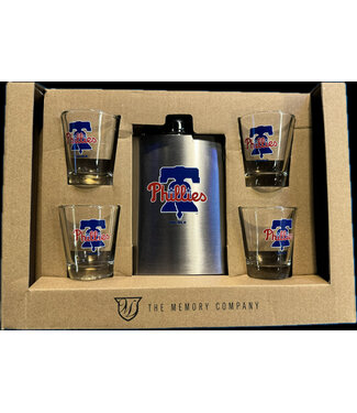 Philadelphia Phillies Flask & 4 Shot Glass Set