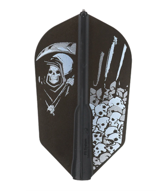 Fit Flight Angel of Death Dart Flights - Slim Black Skull