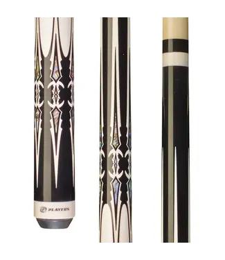Players Players G-4112 Cue Stick Players Black & White Wrapless Cue