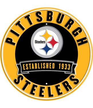 12" Metal Established Date Round Sign Pittsburg Steelers Circular Sign