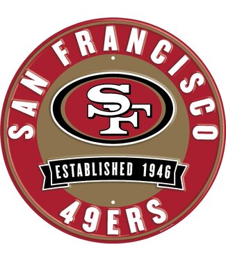 12" Metal Established Date Round Sign San Francisco 49ers Circular Sign