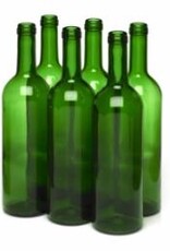 750mL Champagne Green Bordeaux Flat Bottom wine bottle 12/Case