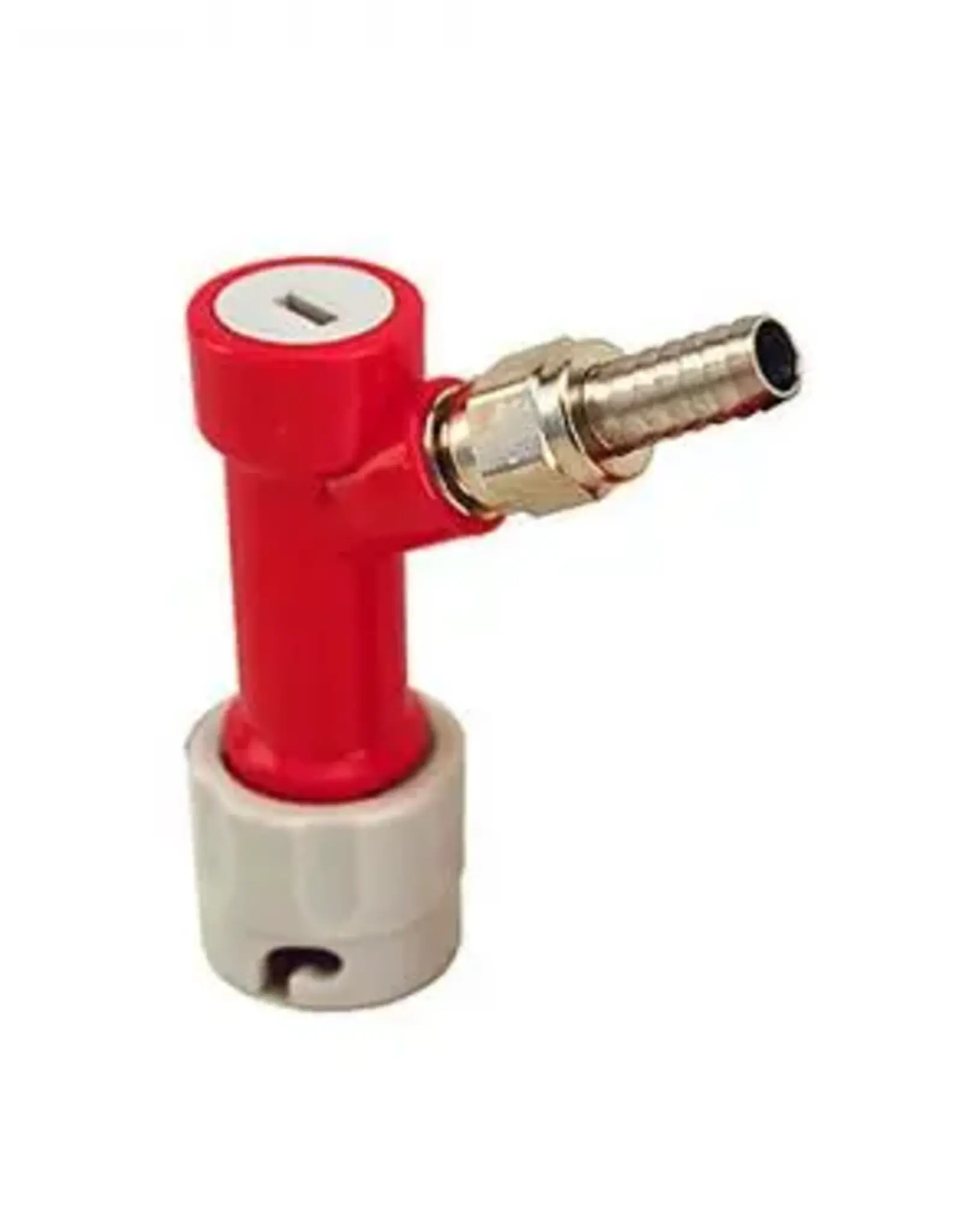 Corny Keg Gas Coupler, Pin, W / Barb (red & grey)