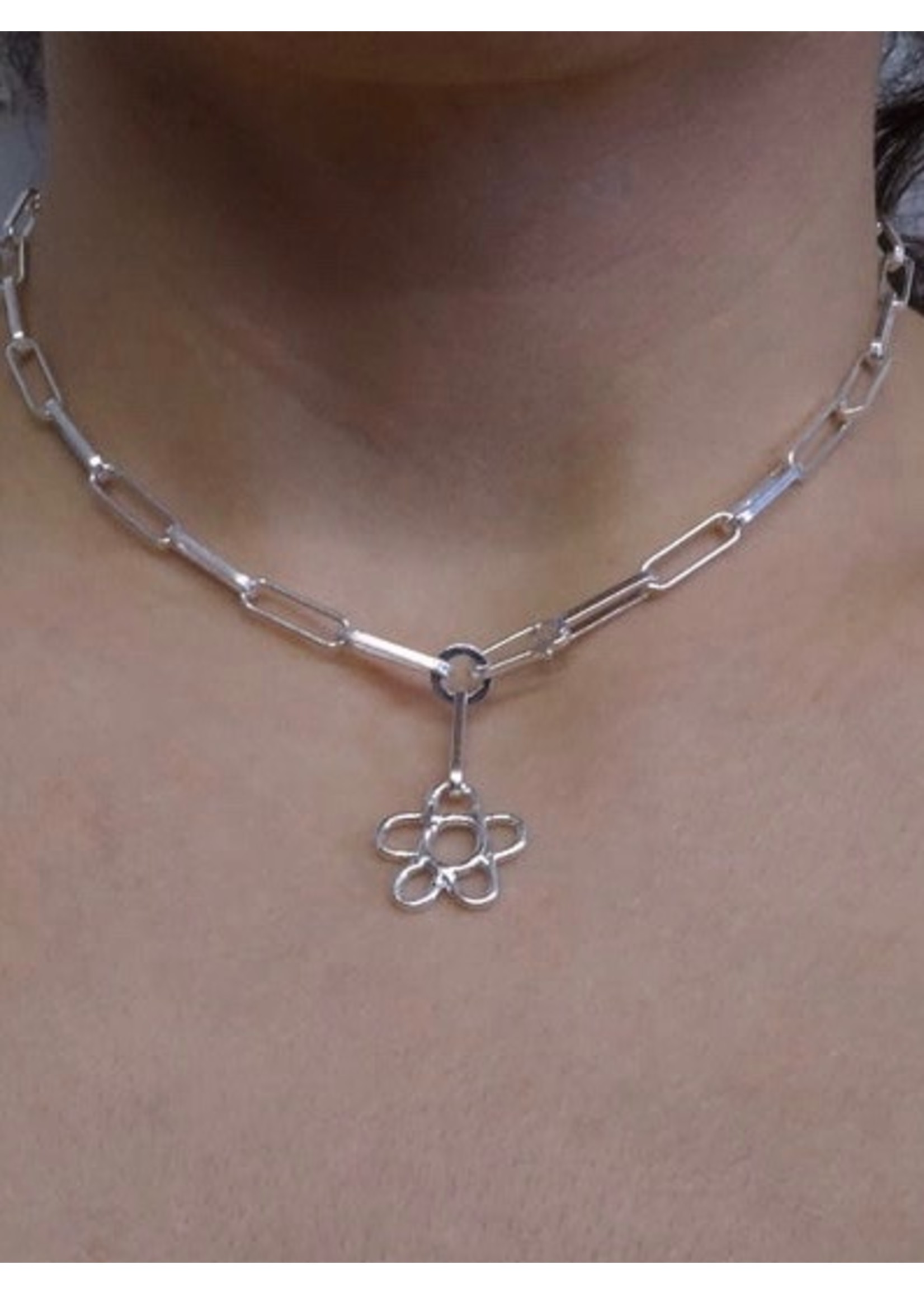 Marmo Collier Argent "Fleurs Chunky" par Marmo Jewelry
