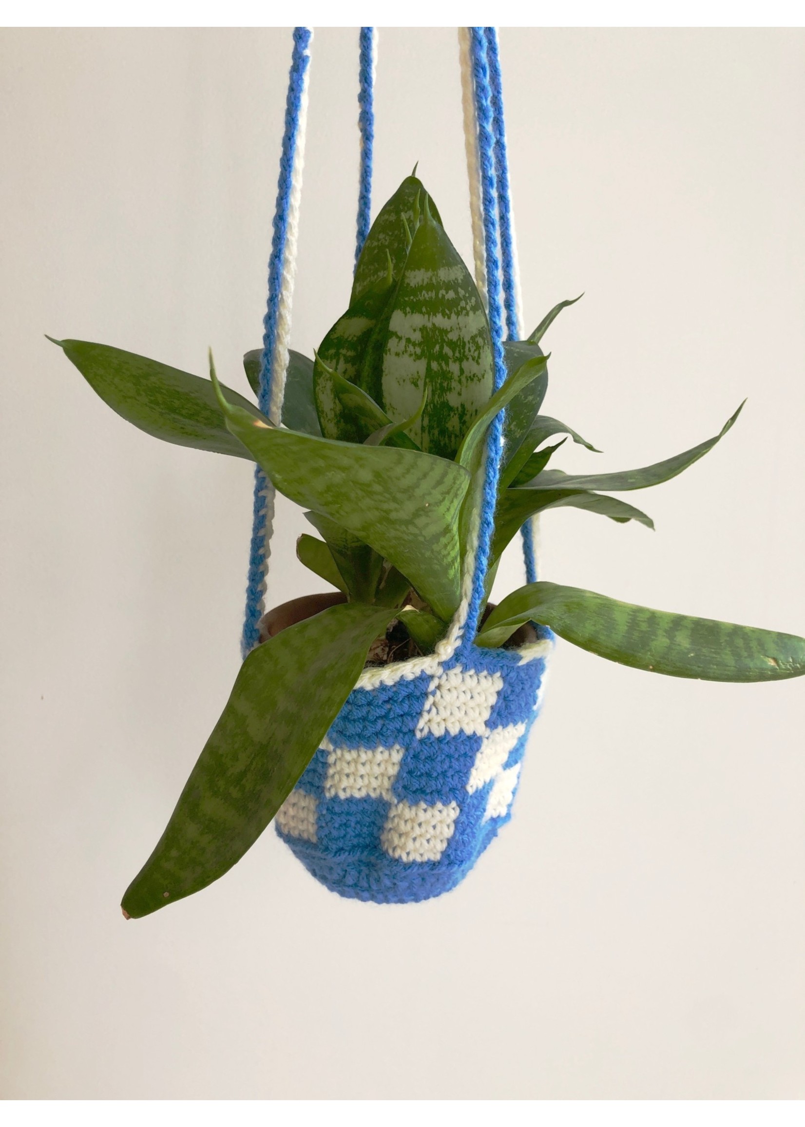 Slow May Checkered Crochet Plant Hangers by Slow May