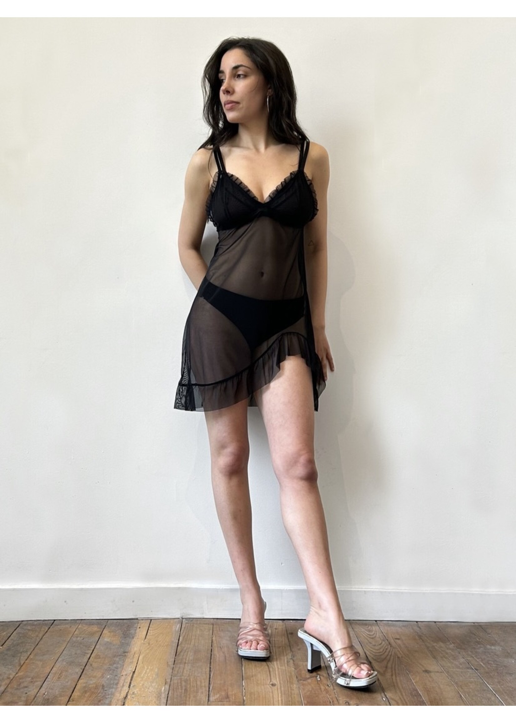 Black Lingerie Slip Dress, Lingerie