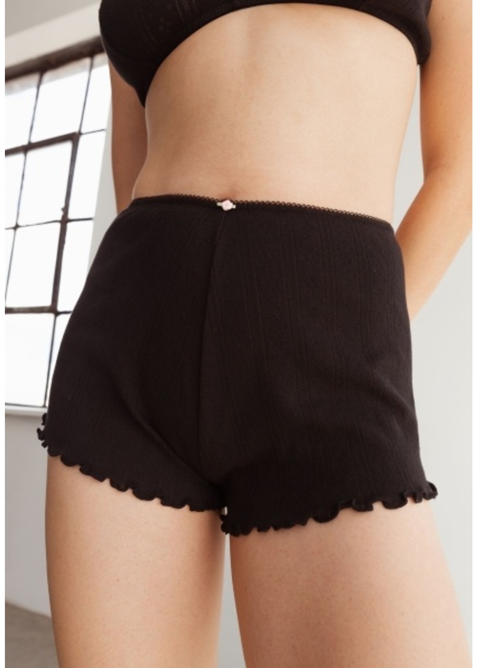 Pointelle Ribbed Shorts, Shorts