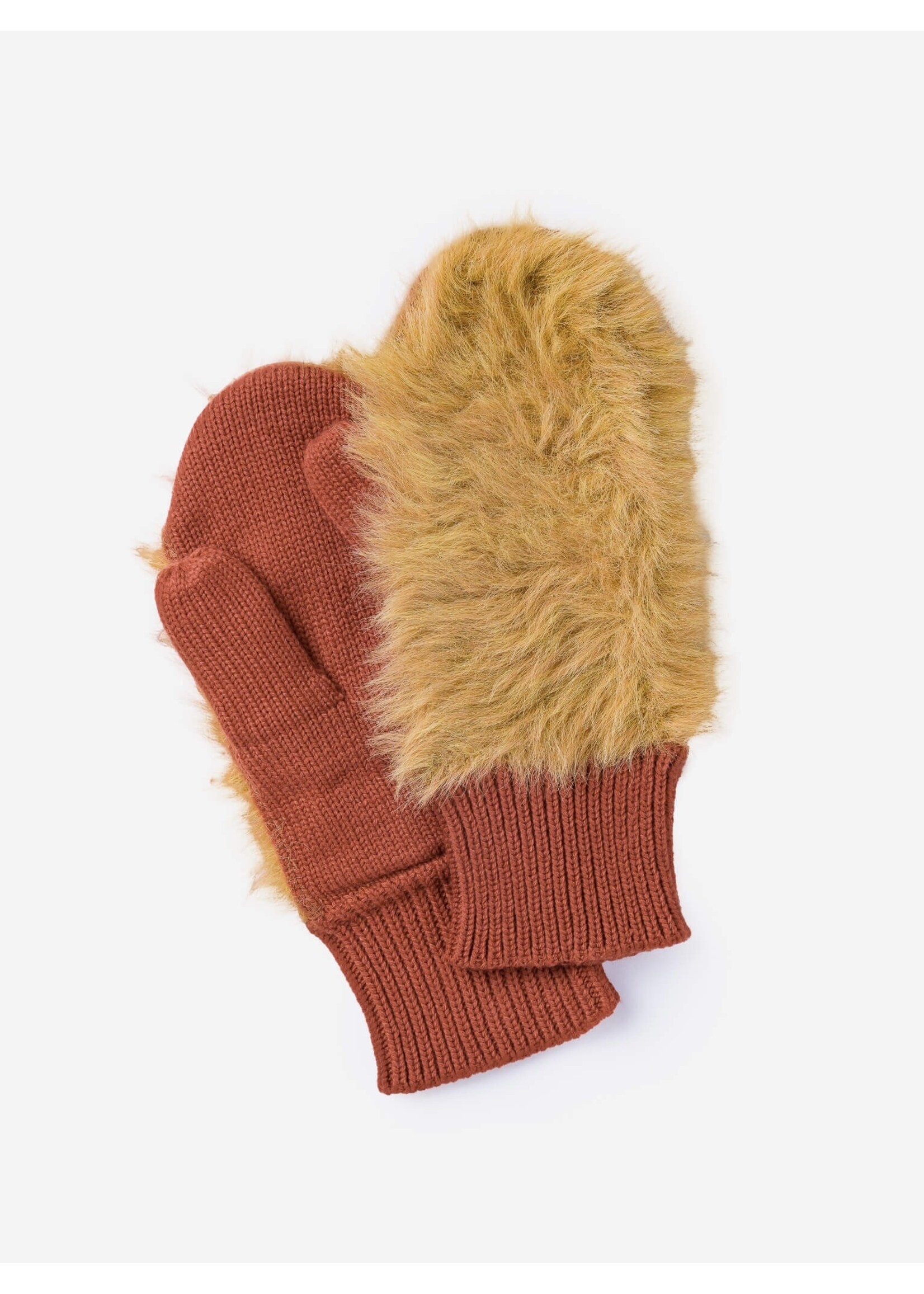 Verloop Knit mittens "Faux Fur Colorblock" by VERLOOP