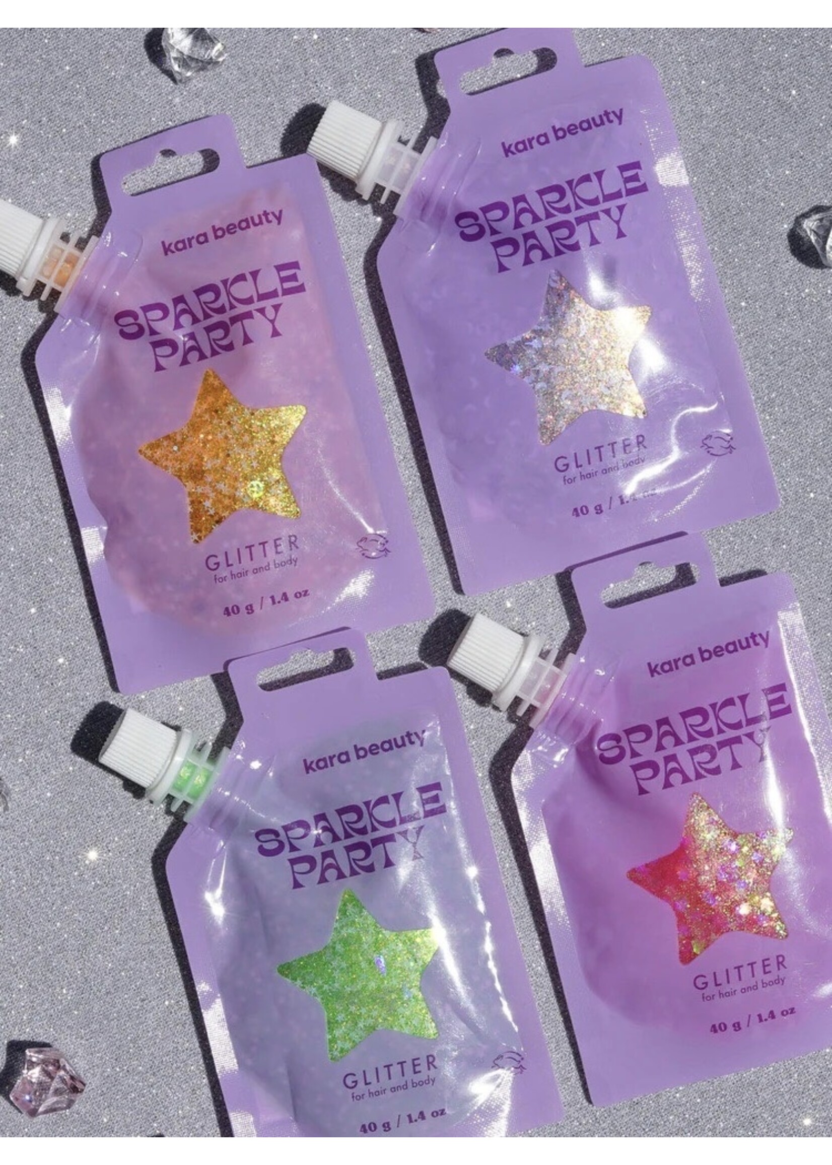Kara Beauty "Sparkle Party" hair & body gitter gels by Kara Beauty