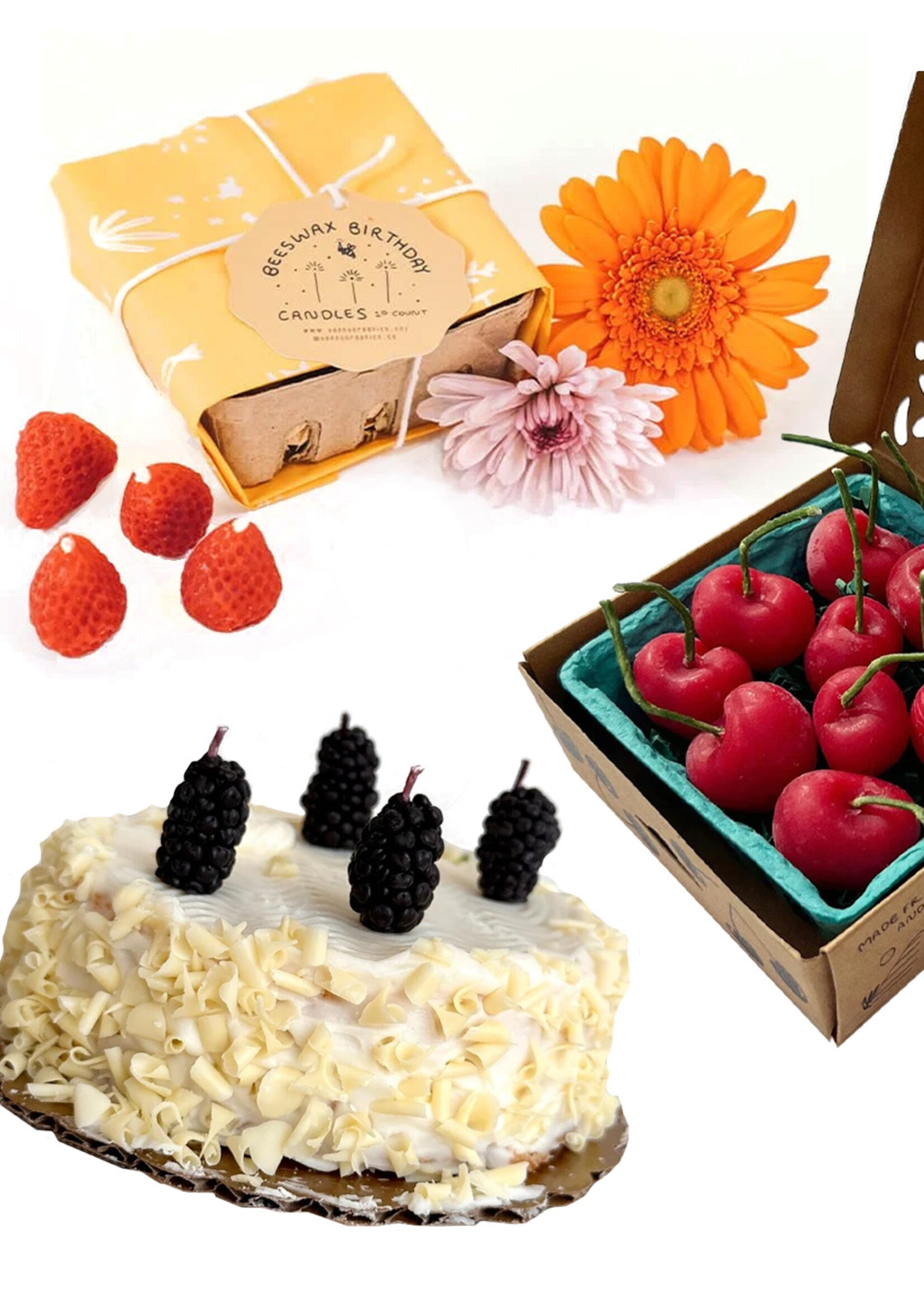 Happy Organics Bougies d'anniversaire en cire d'abeille par Happy Organics