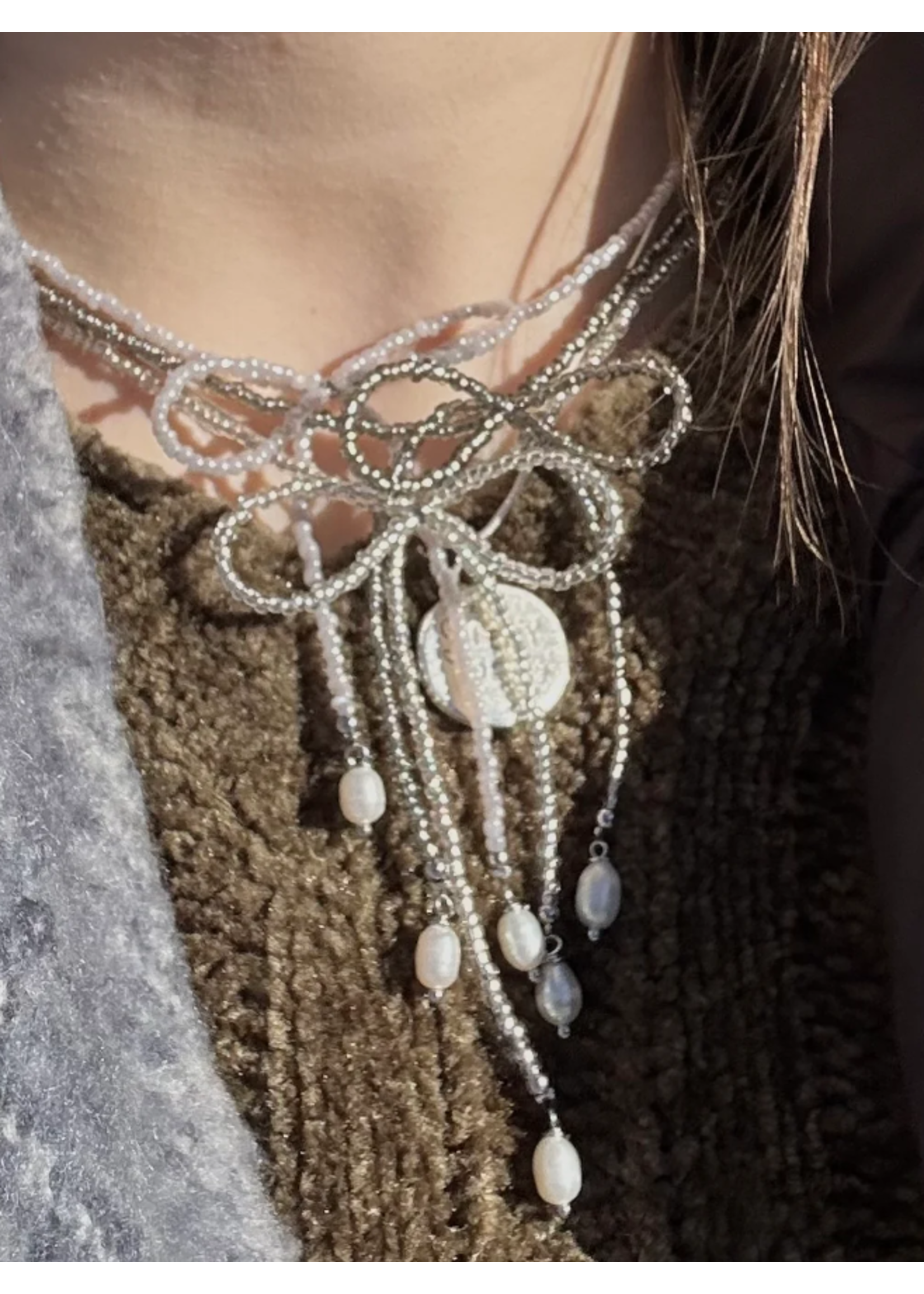 Lilou Gems "Beaded Bow" necklaces by Lilou Gems