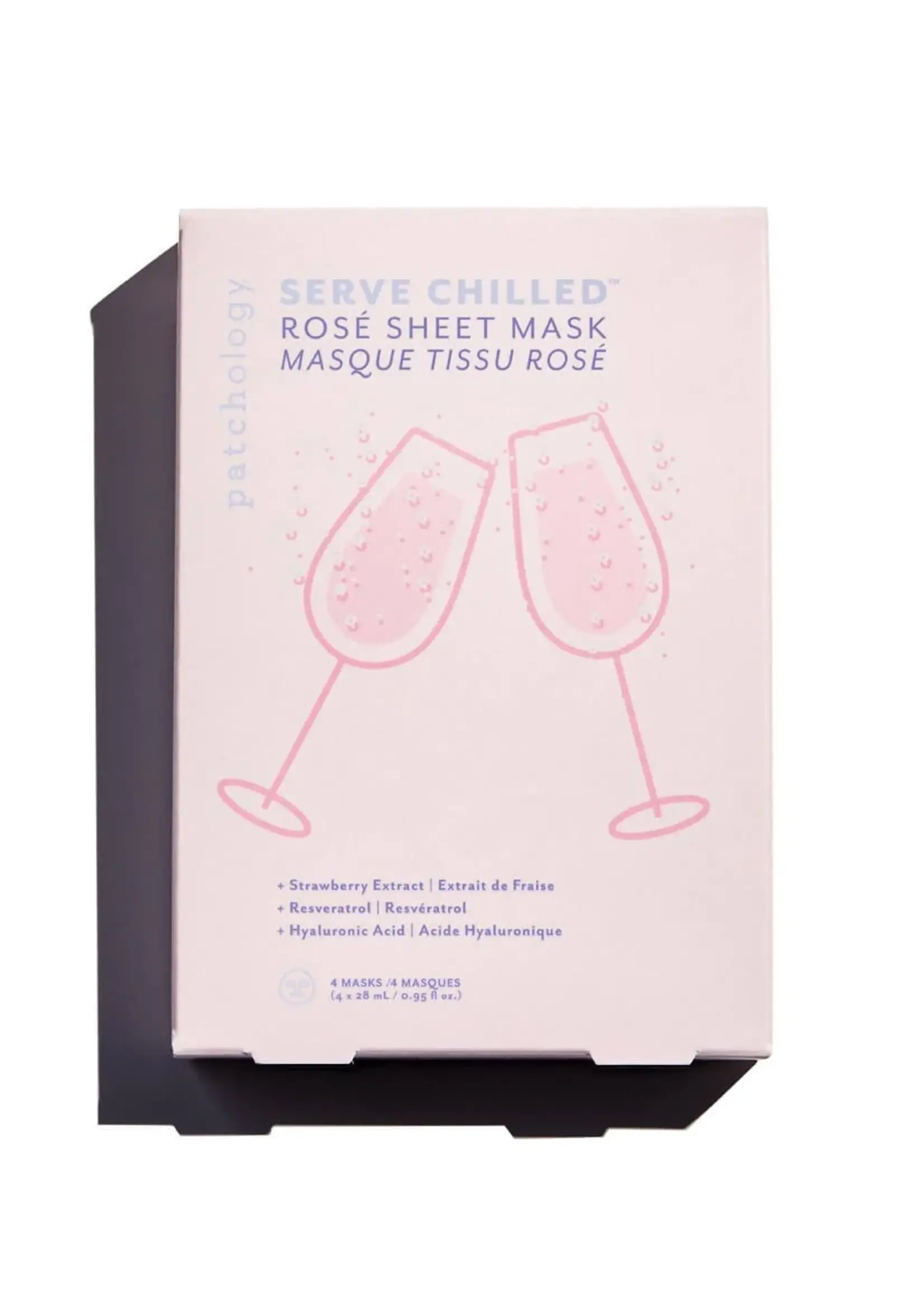 Patchology Pack of 4 "Serve Chilled - Rosé" sheet masks by Patchology