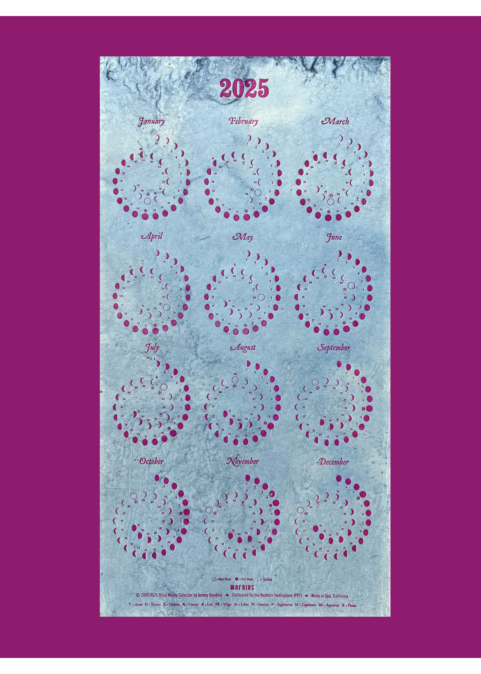 "Moon Calendar" 2025 by Margins Annex Vintage