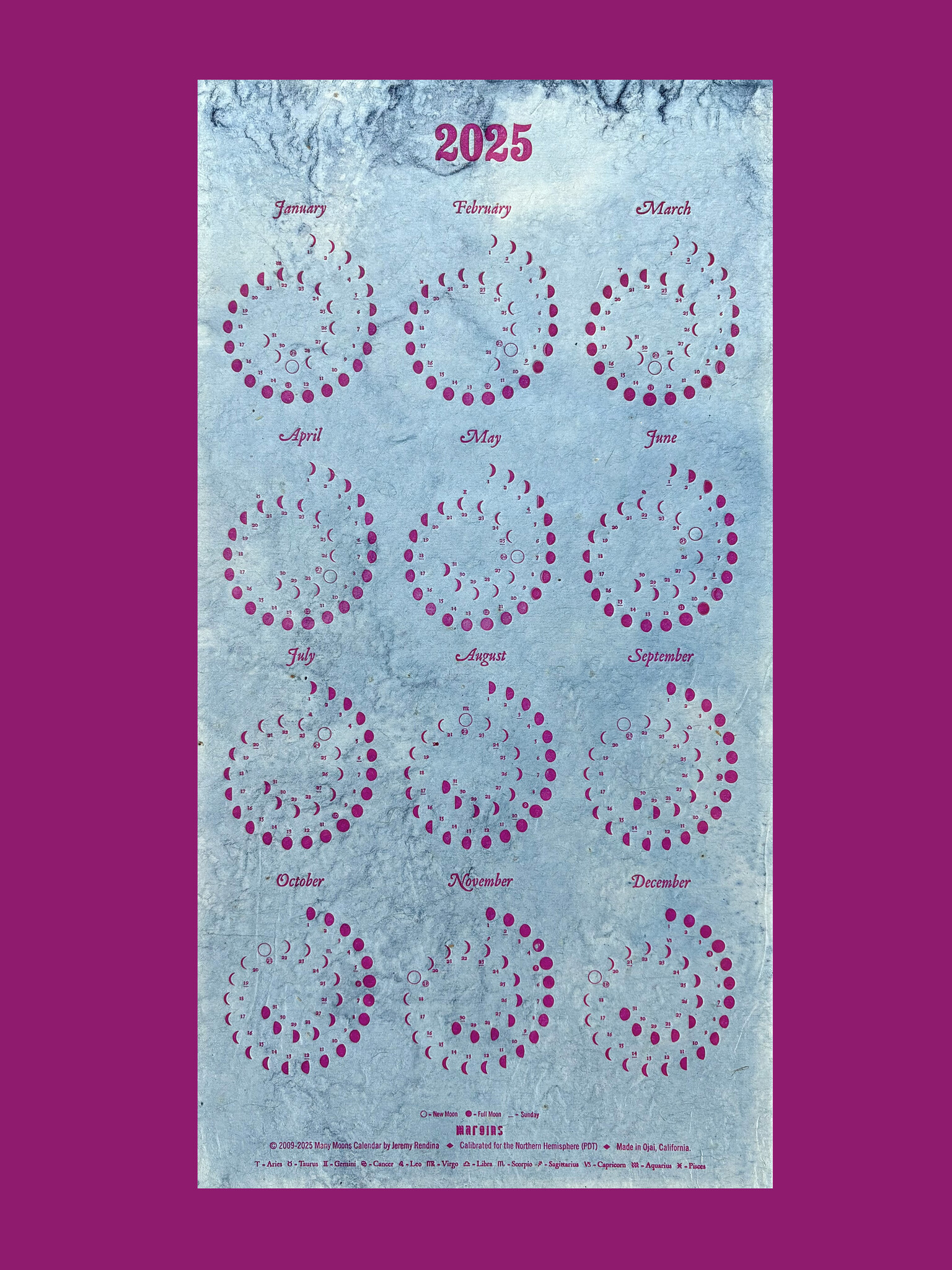 "Moon Calendar" 2025 by Margins Annex Vintage