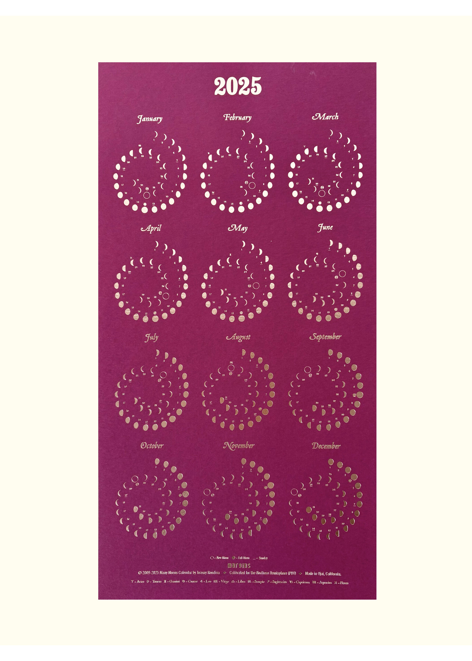 "Moon Calendar" 2025 by Margins Annex Vintage