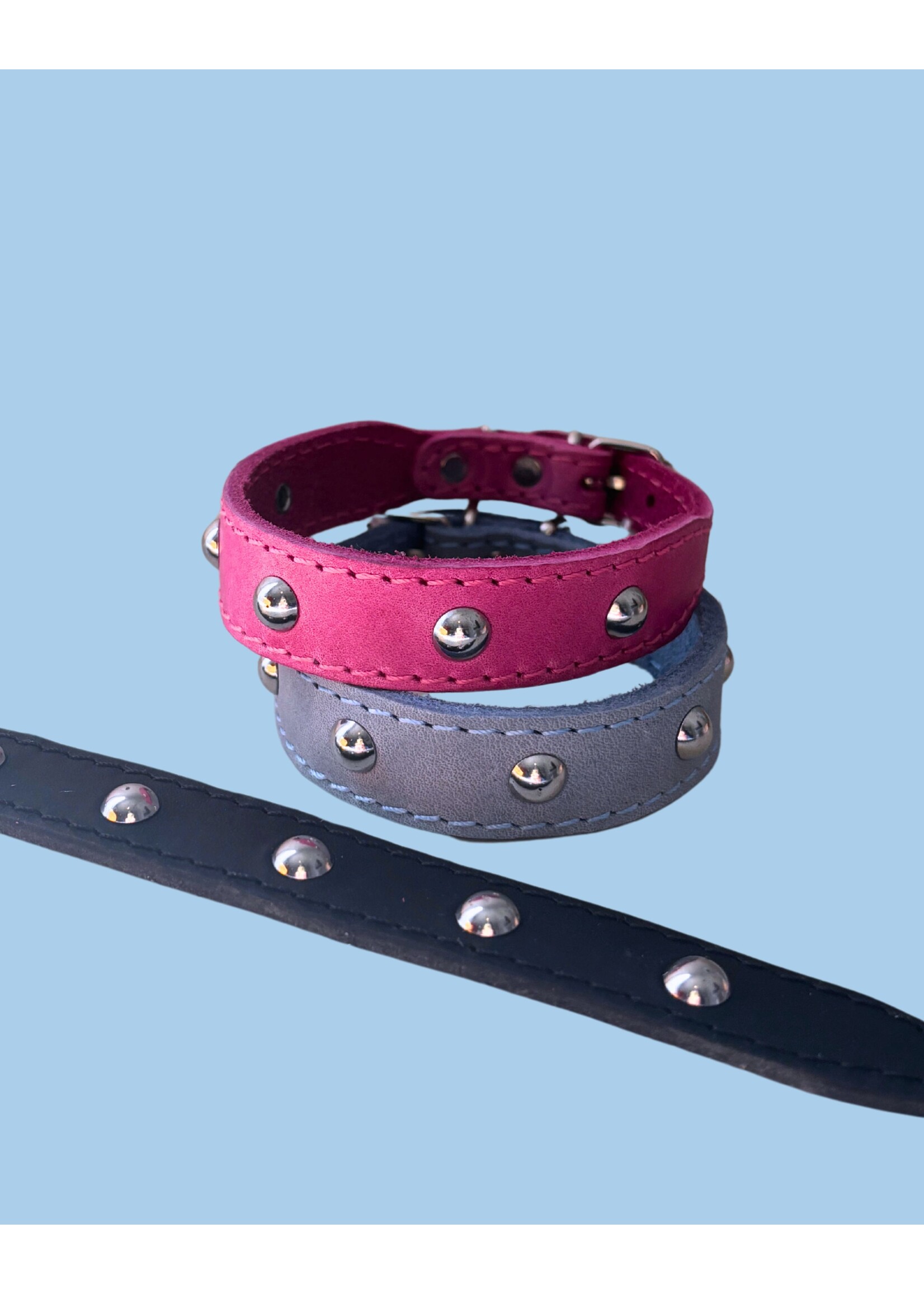 Ballatore Roma Leather dog collars with studs by Ballatore