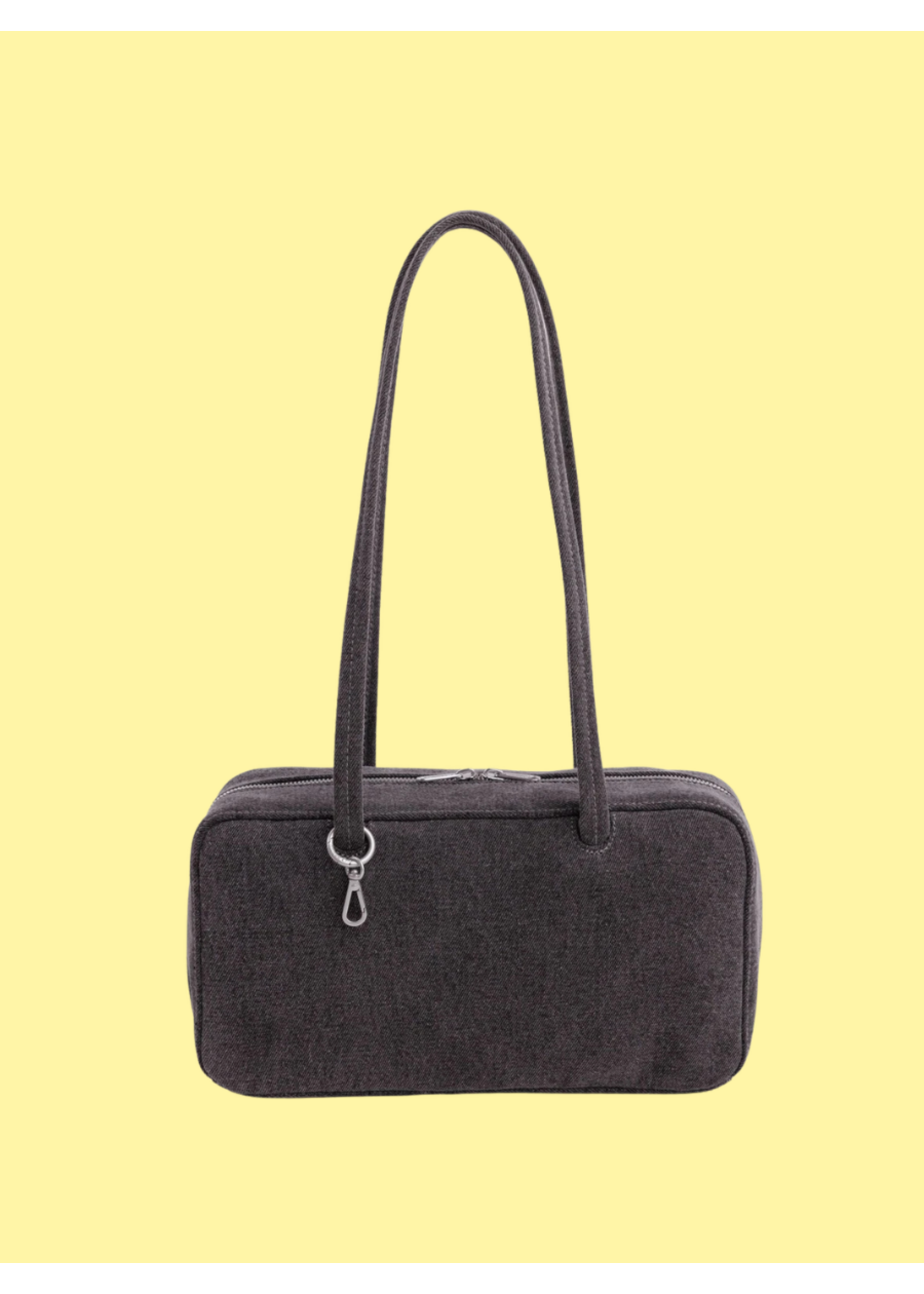 Baggu Black denim "Bowler" bag by Baggu