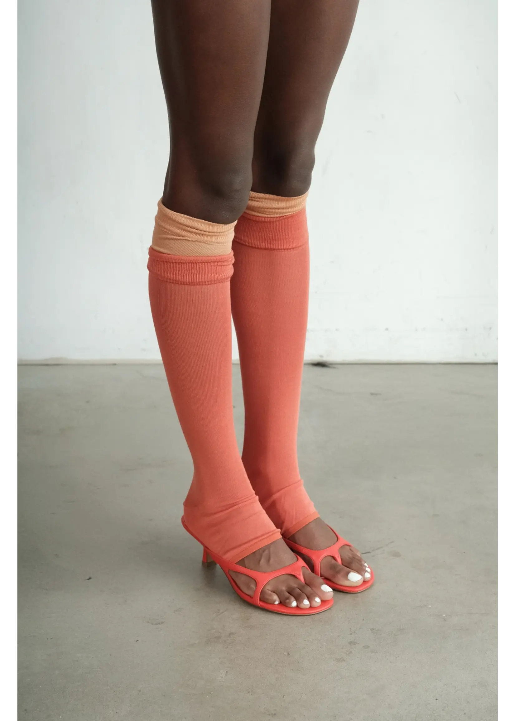 Soft Park Soft Park layered block knee-high socks
