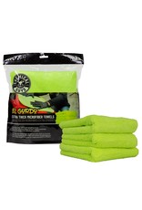 Chemical Guys Mic33303 - El Gordo Extra Thick Professional Microfiber Towel, Green 16.5'' x 16.5'' (3 Pack)