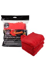 Chemical Guys MIC34103 - Happy Ending Ultra Plush Edgeless Microfiber Towel, Red 16" x 16" (3 Pack)