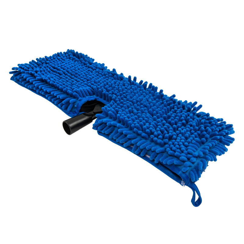 ACC501 - Chenille Wash Mop, Blue with Plastic Head Attachment - Detail  Garage Hawaii