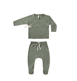 Quincy Mae Quincy Mae Kimono Top & Footed Pant Set