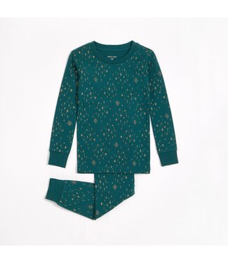 Petit Lem Twinkle Stars on Forest PJ Set