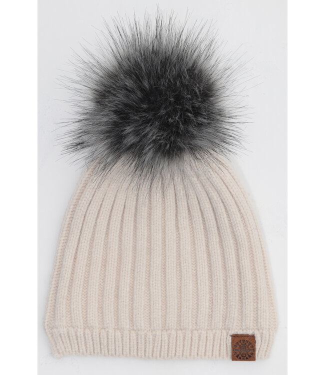 Calikids Soft Knit Fur Pom Pom