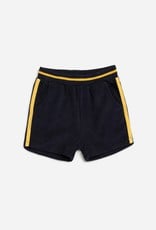 Miles the Label Miles Navy Terry Cloth Shorts with Yellow Striping