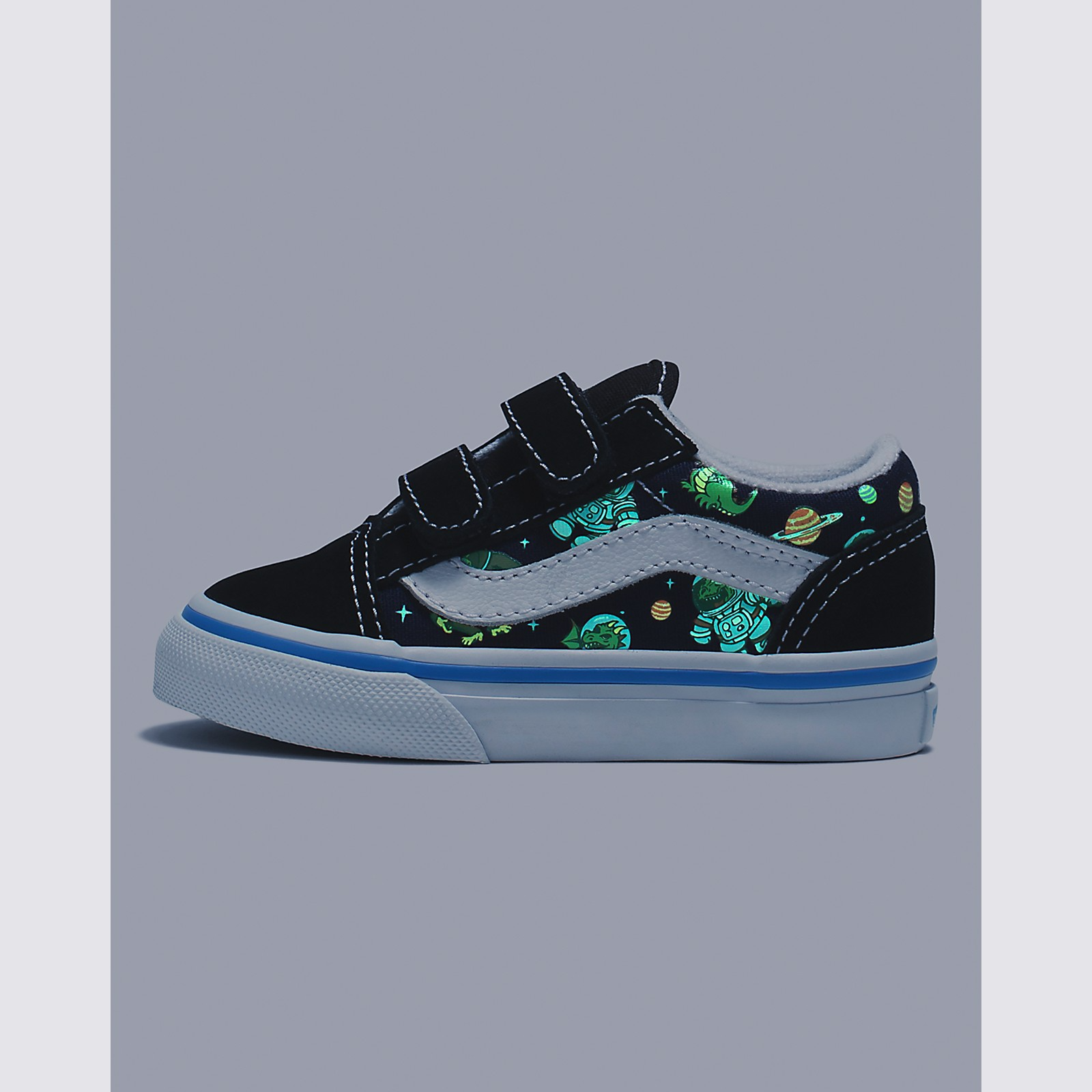 Vans Vans TD Old Skool V Glow Cosmic Zoo Black/Blue - Pebble Kids