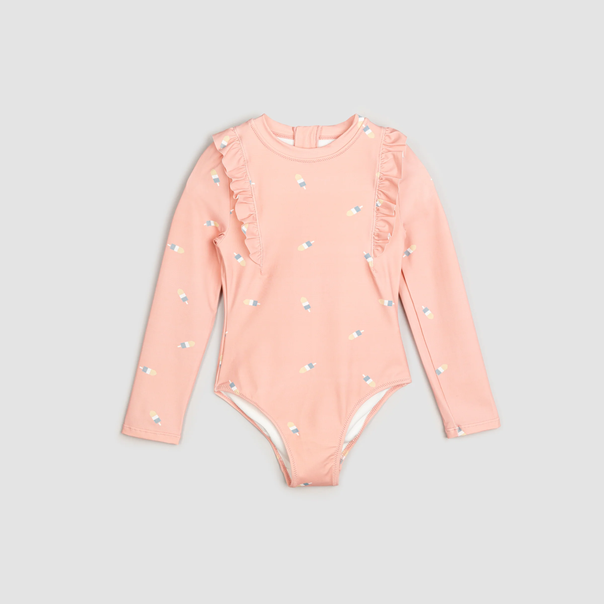 Miles the Label Miles the Label Popsicle Print on Dusty Pink L/S One Piece Swimsuit