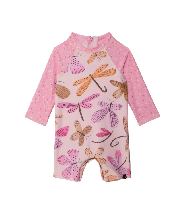 Deux par Deux Deux par Deux Infant One Piece Rashguard Romper Dragonflies